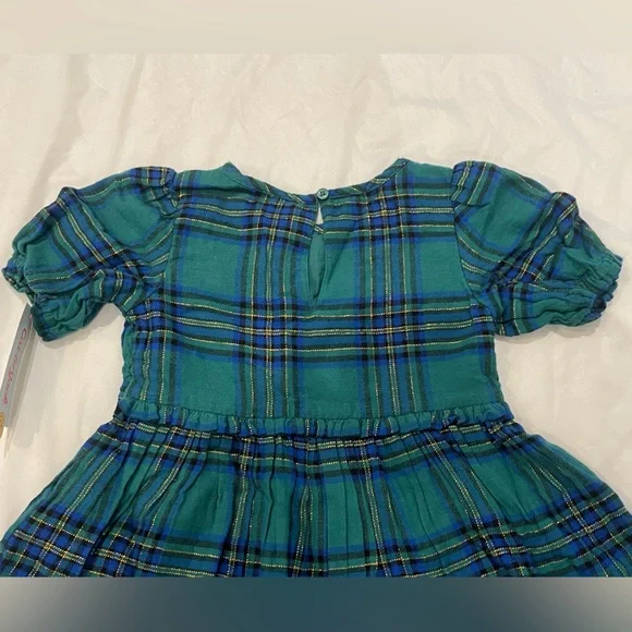 Cat & Jack Blue and Green Plaid Holiday Dress Size 4T - Picture 5 of 6